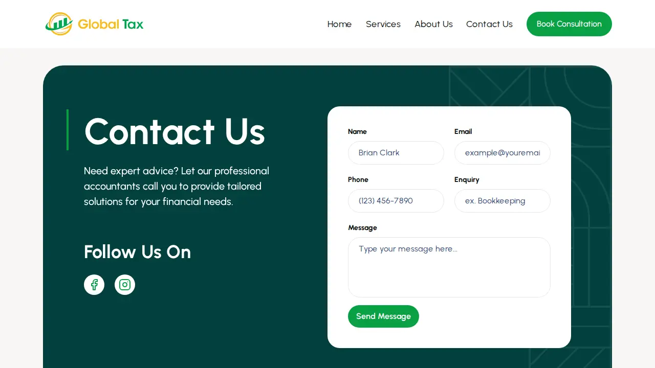 Global Tax page