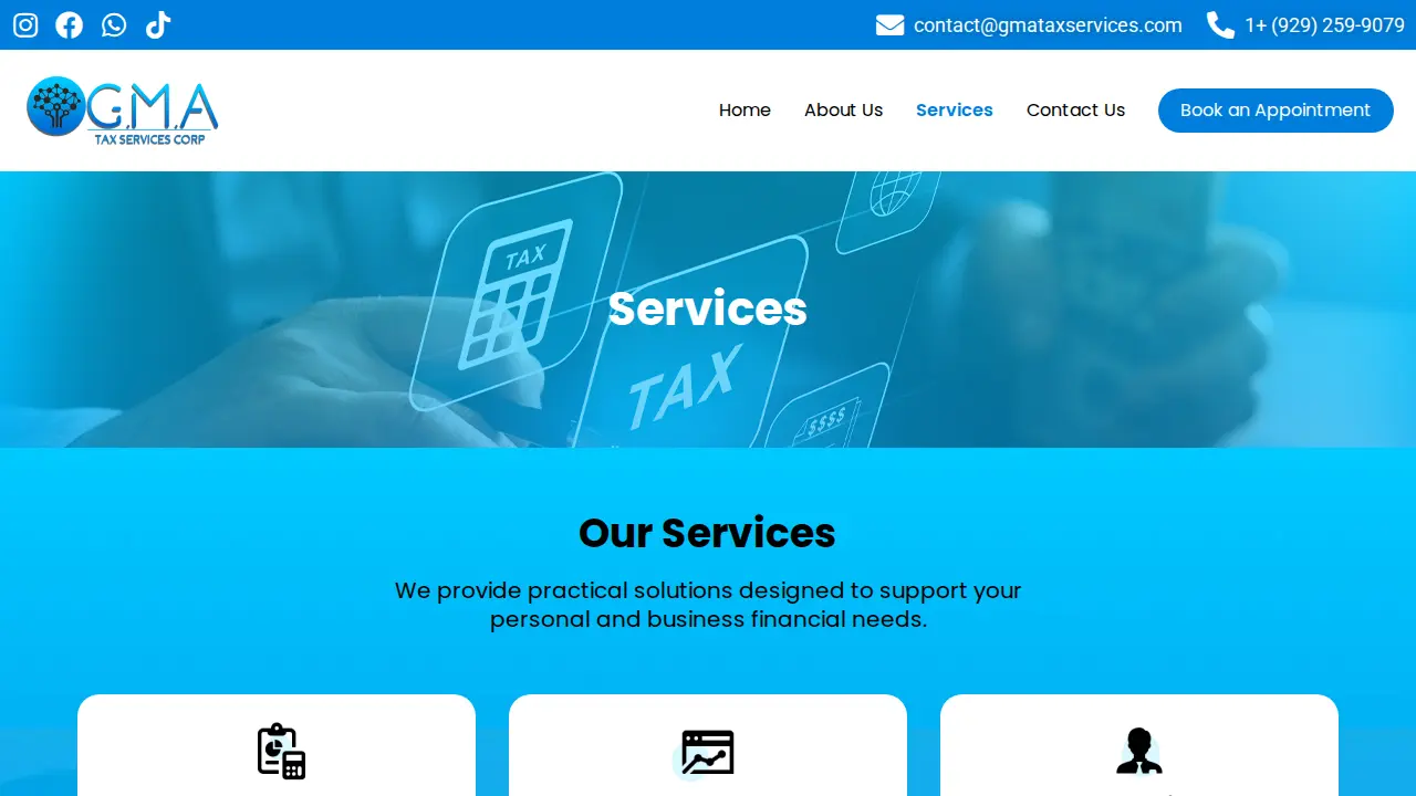 G.M.A TAX SERVICES CORP page