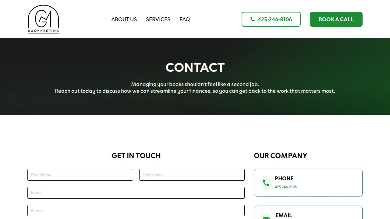 GM Bookkeeping Group page