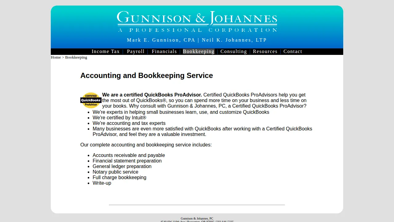 Gunnison Mark CPA page