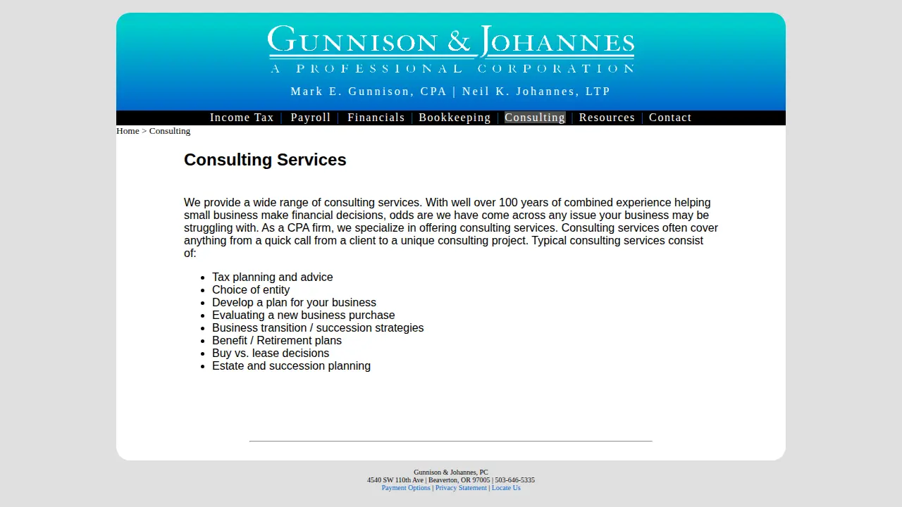 Gunnison Mark CPA page