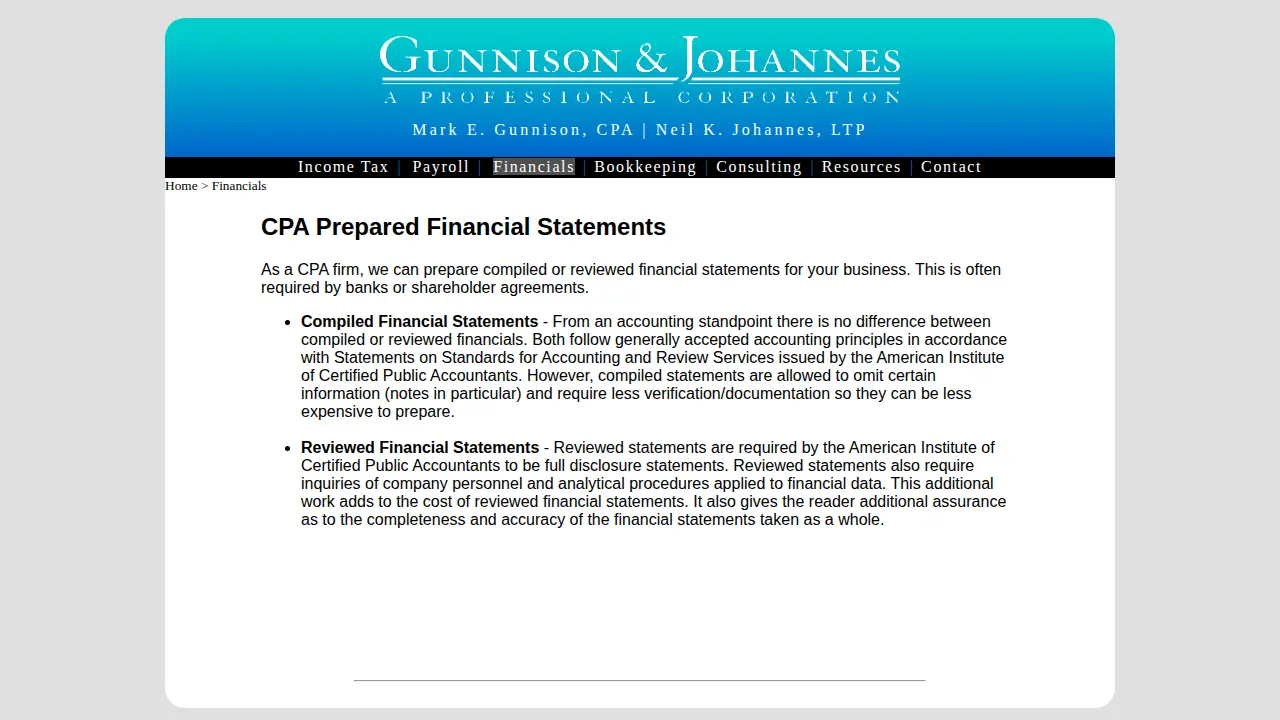 Gunnison Mark CPA page