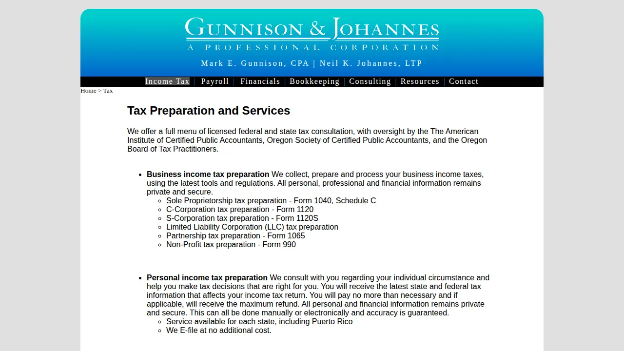 Gunnison Mark CPA page
