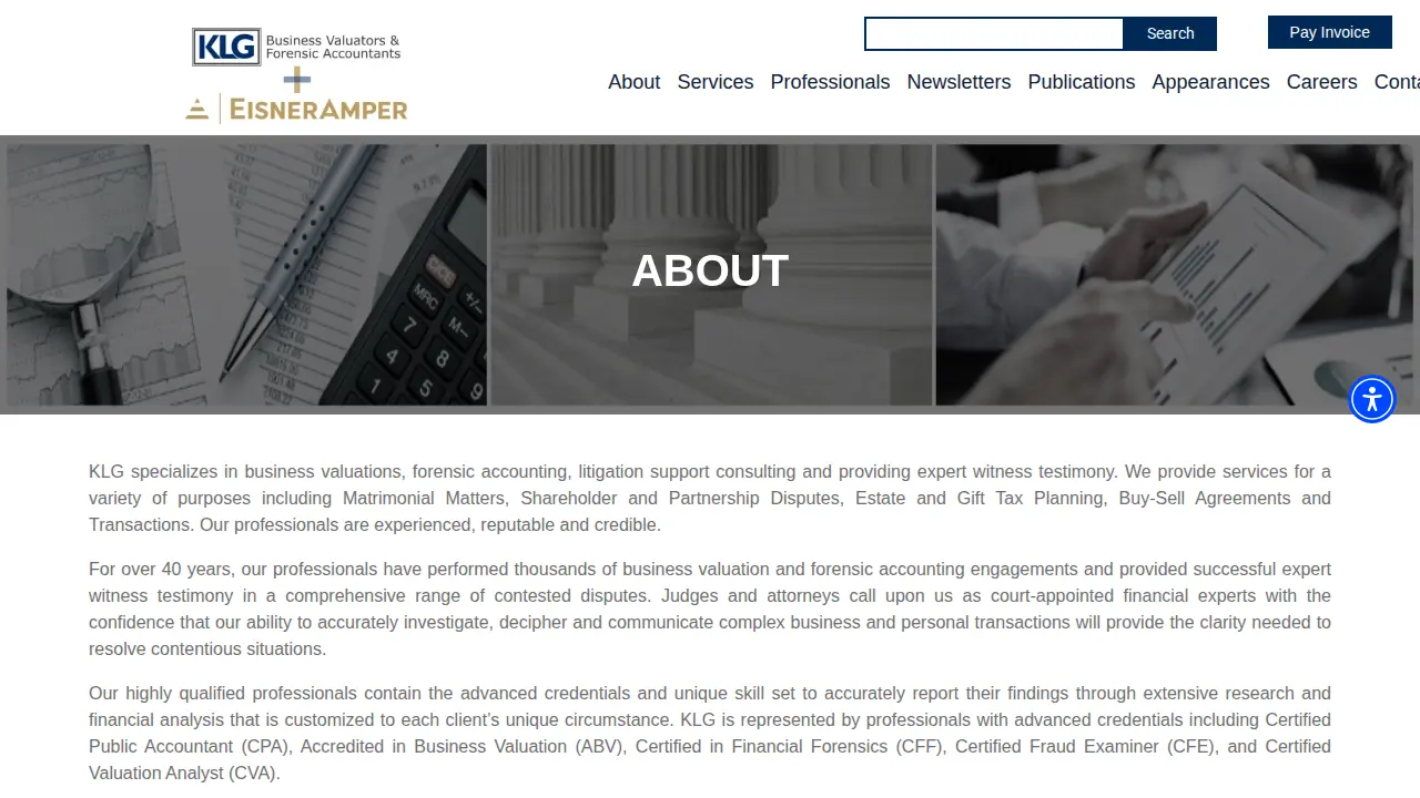KLG Business Valuators & Forensic Accountants, LLC page