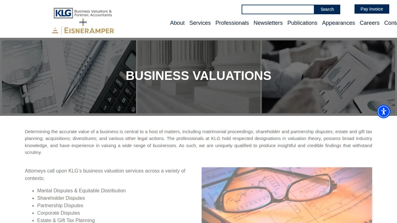 KLG Business Valuators & Forensic Accountants, LLC page