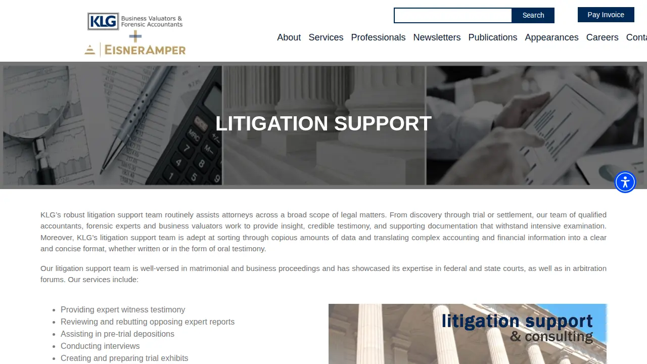 KLG Business Valuators & Forensic Accountants, LLC page