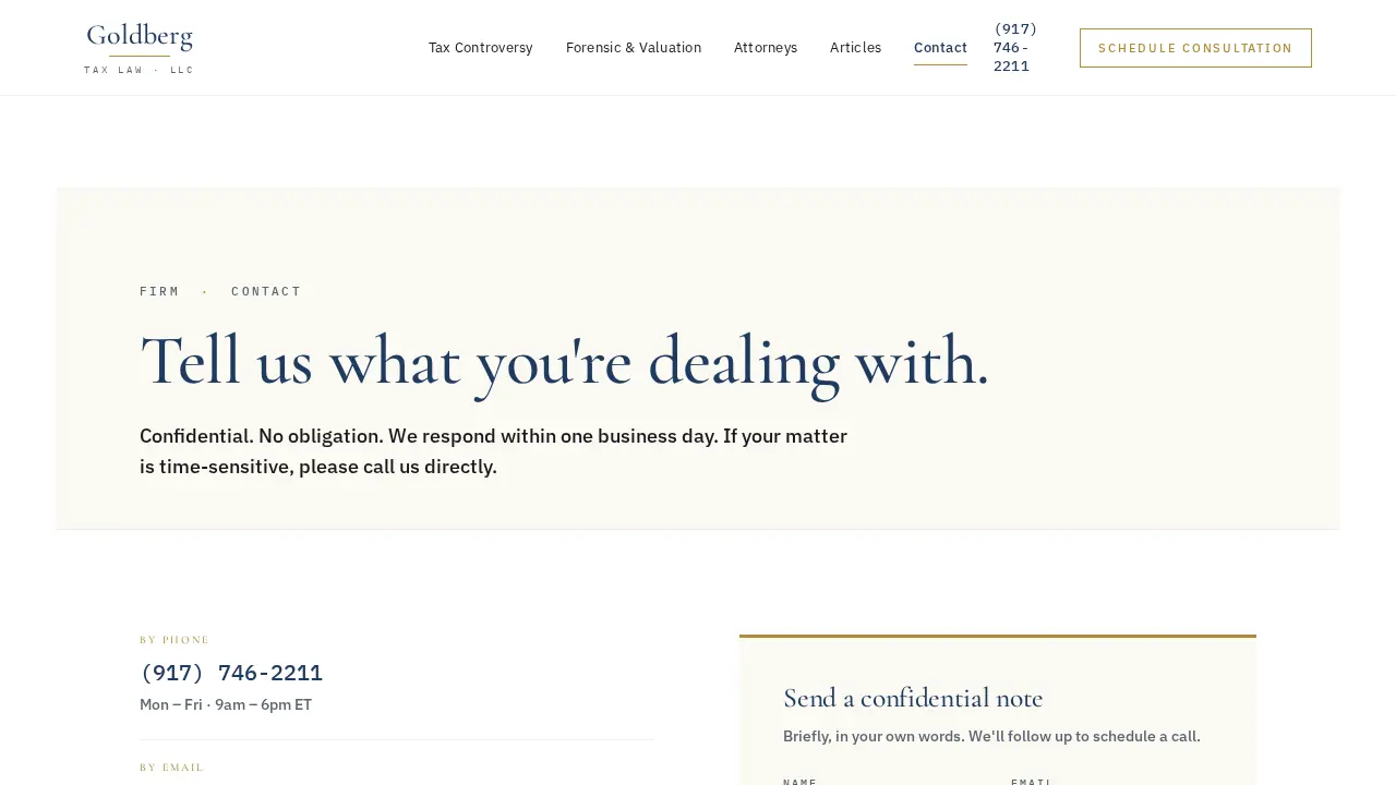 Goldberg Tax Law, LLC page