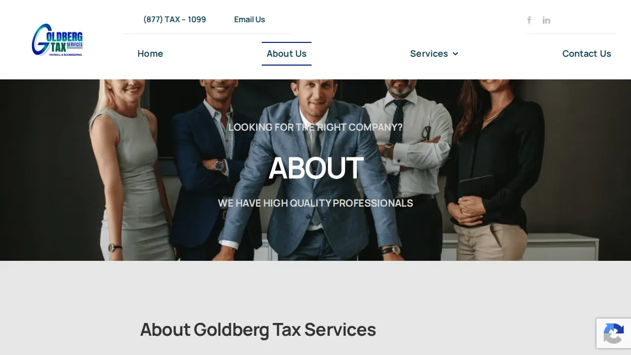 Goldberg Tax Services page