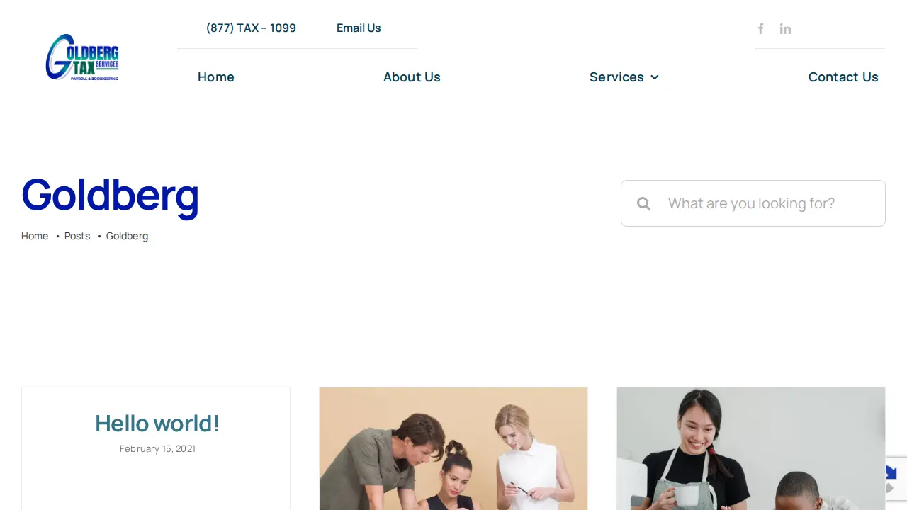 Goldberg Tax Services page