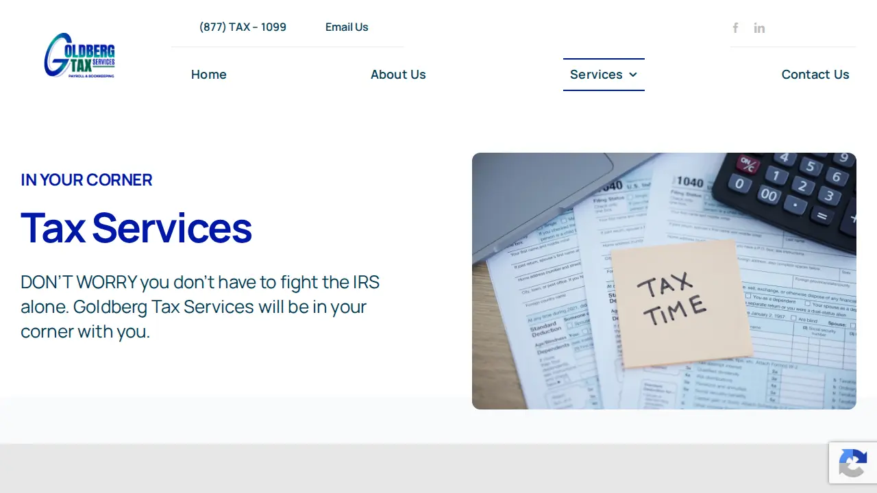 Goldberg Tax Services page
