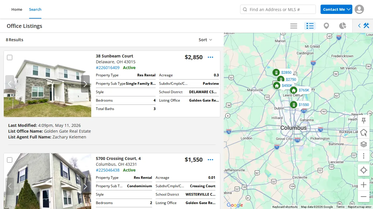 Golden Gate Real Estate page