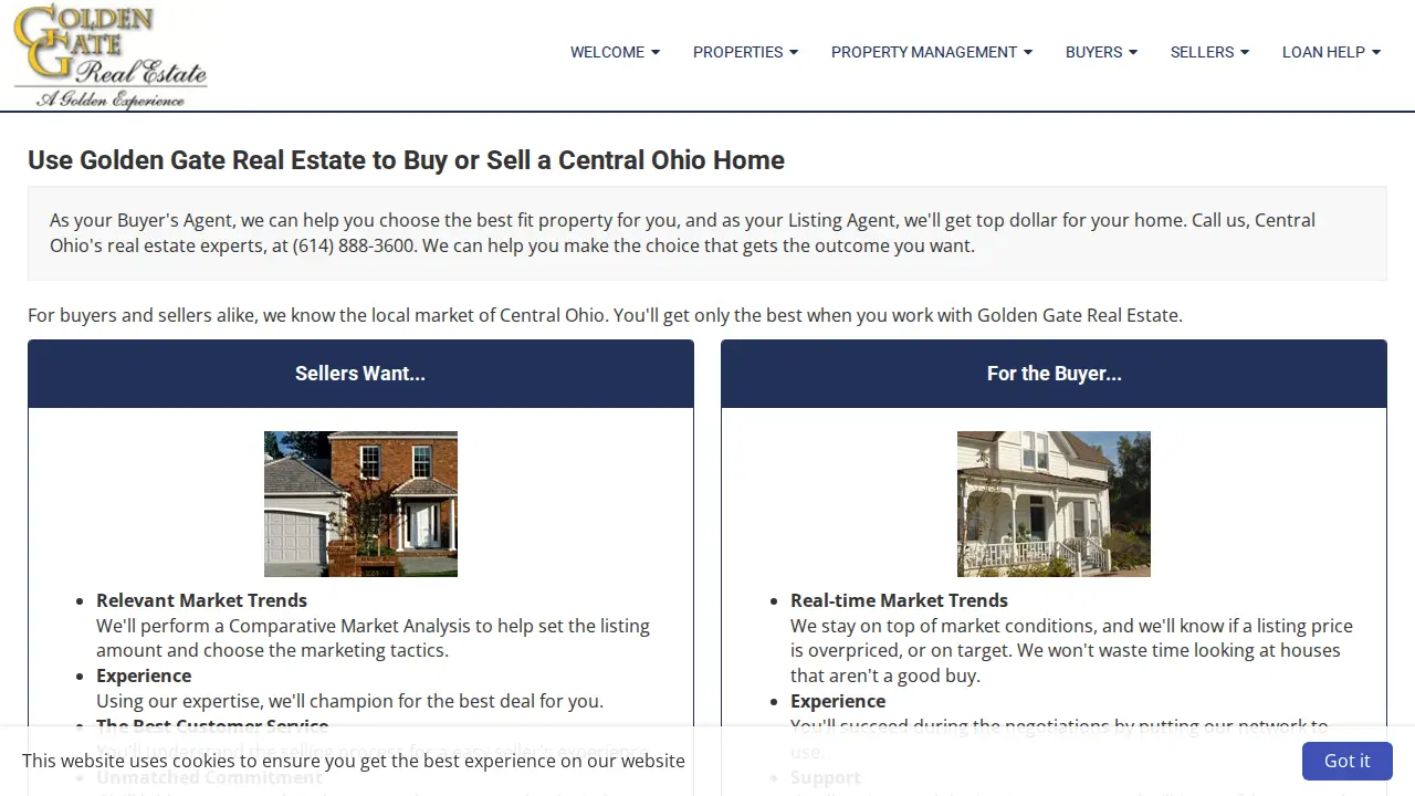 Golden Gate Real Estate page