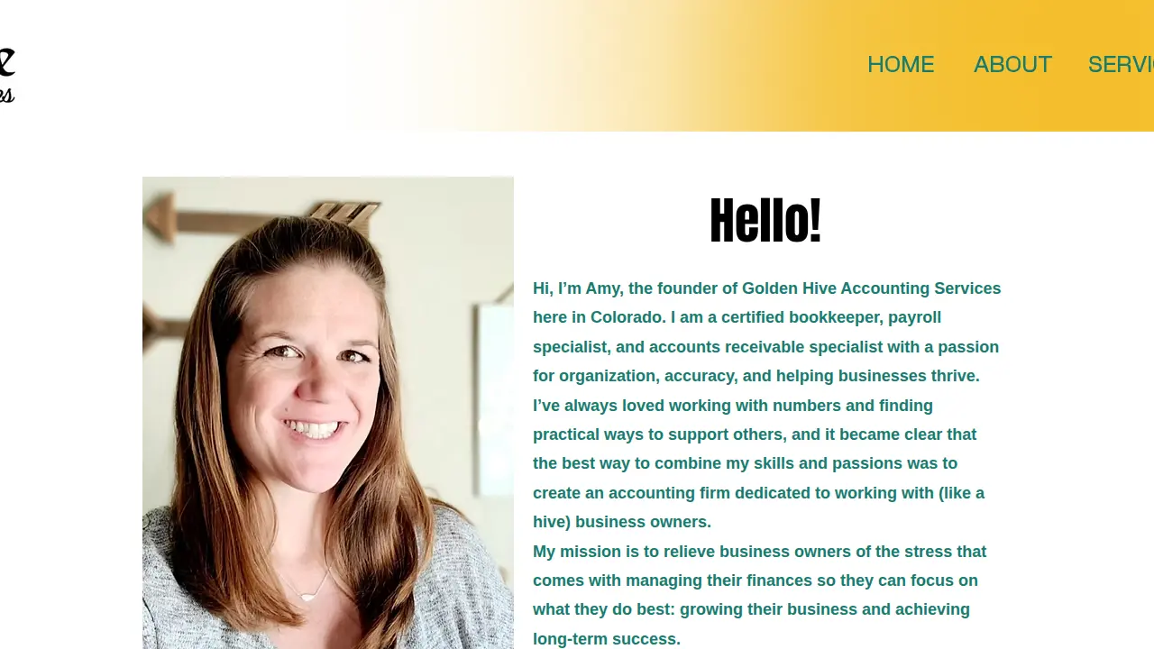 Golden Hive Accounting Services page