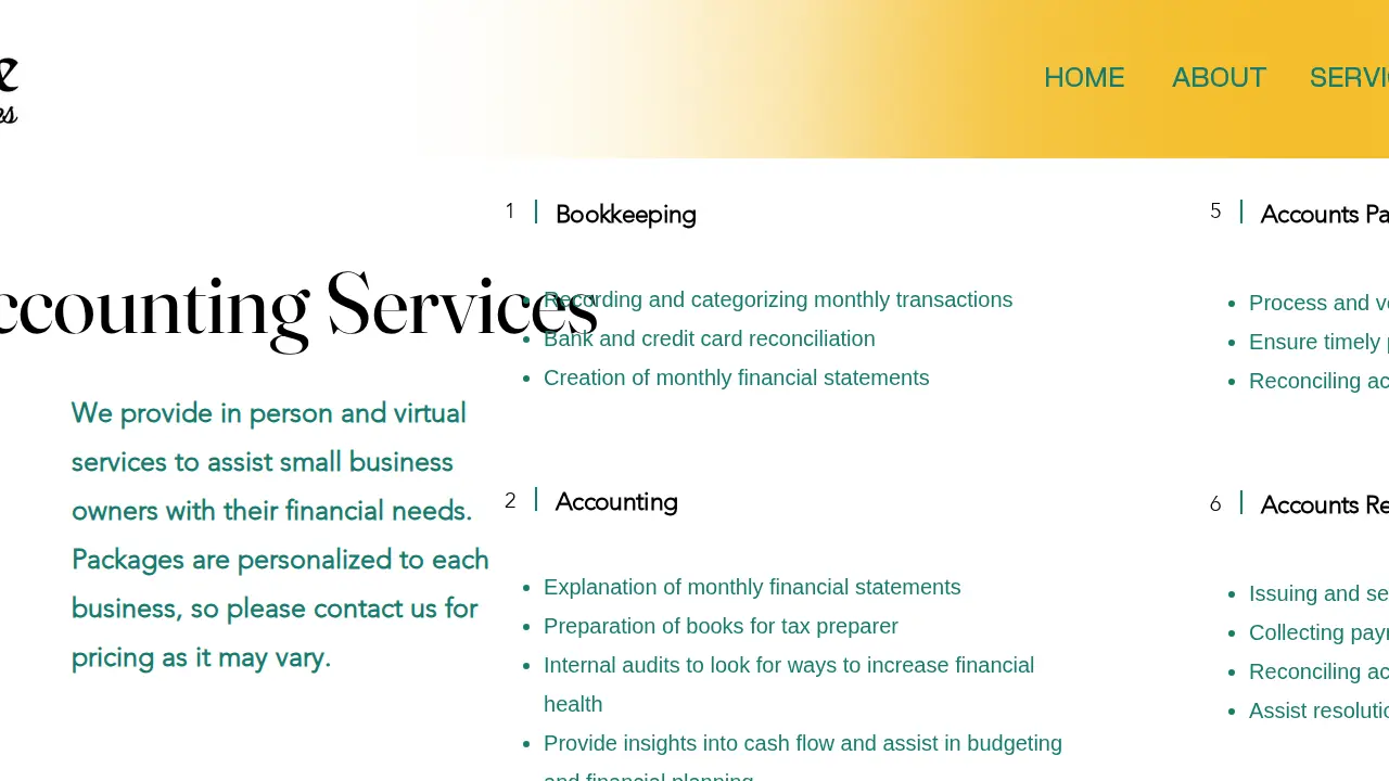 Golden Hive Accounting Services page