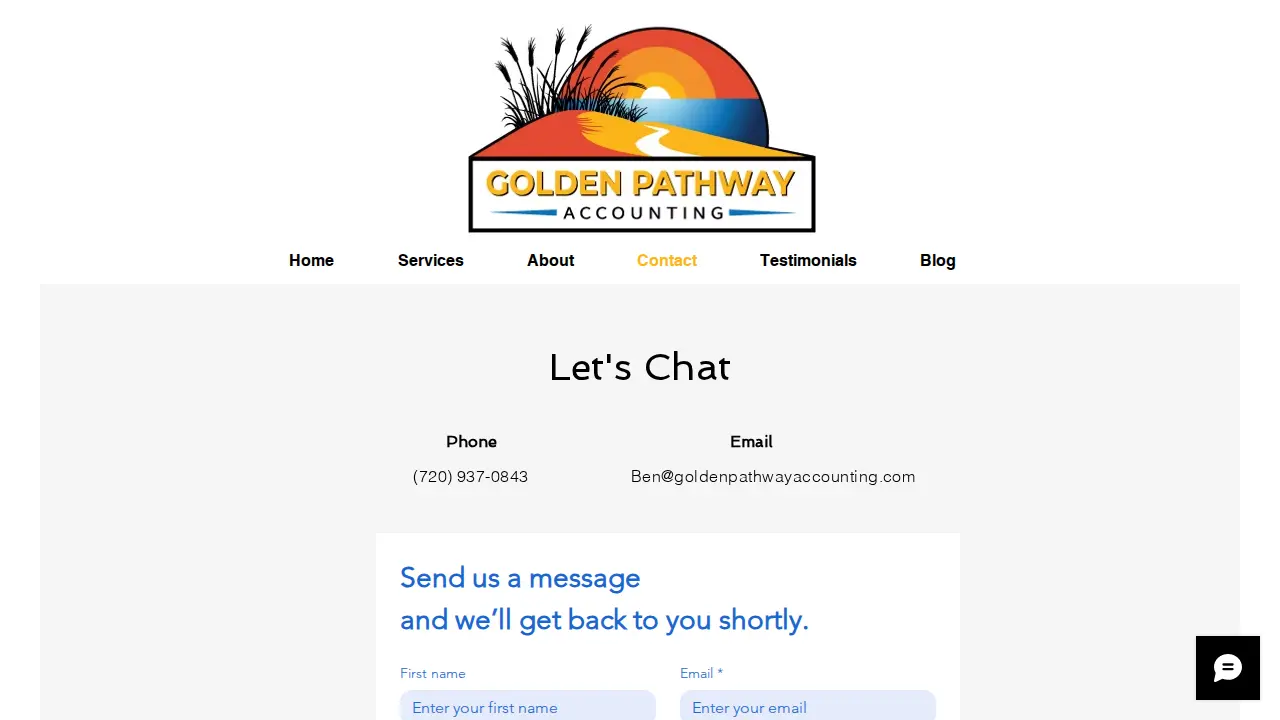 Golden Pathway Accounting page