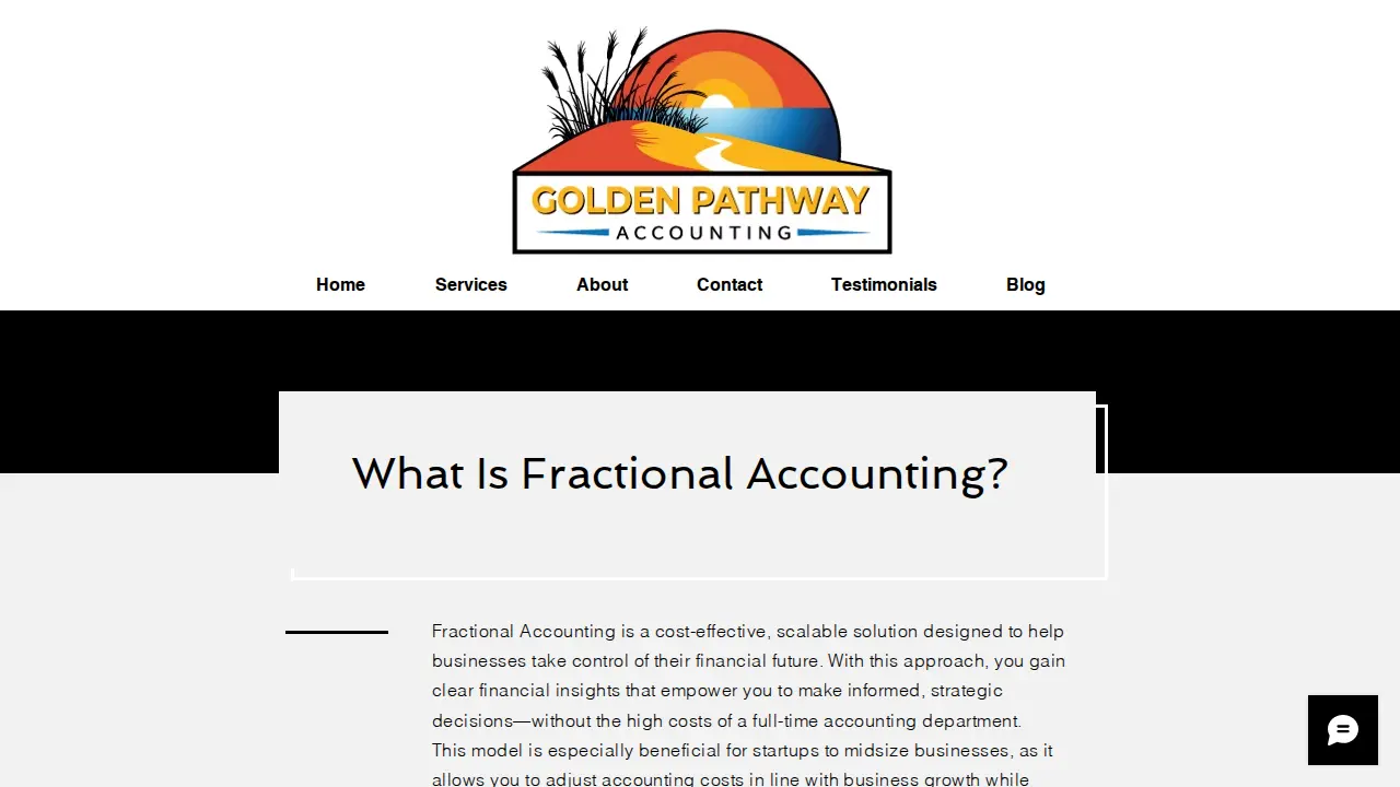 Golden Pathway Accounting page