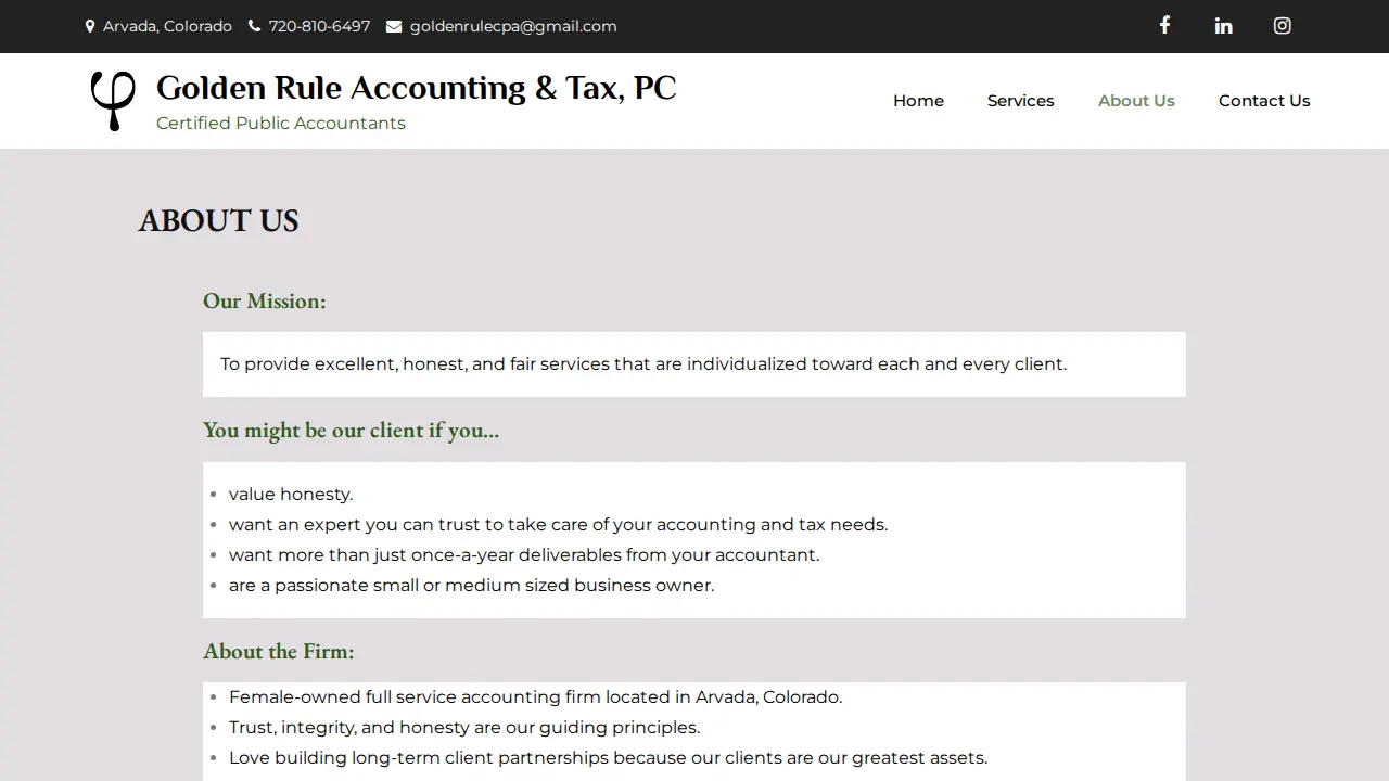 Golden Rule Accounting & Tax, PC page
