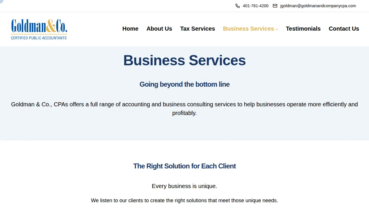 Goldman & Company, CPAs page