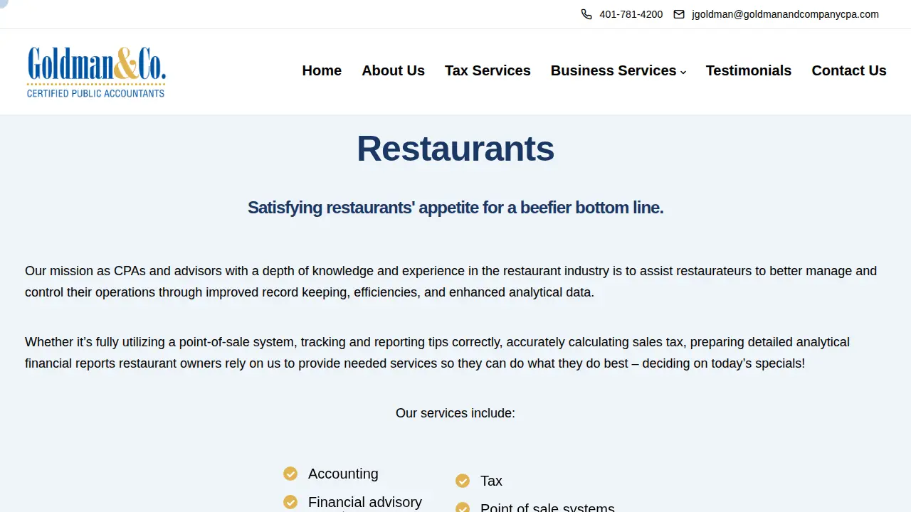 Goldman & Company, CPAs page