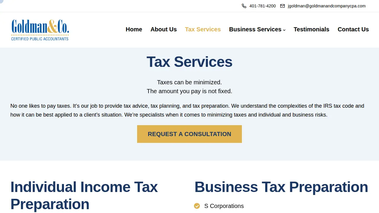 Goldman & Company, CPAs page