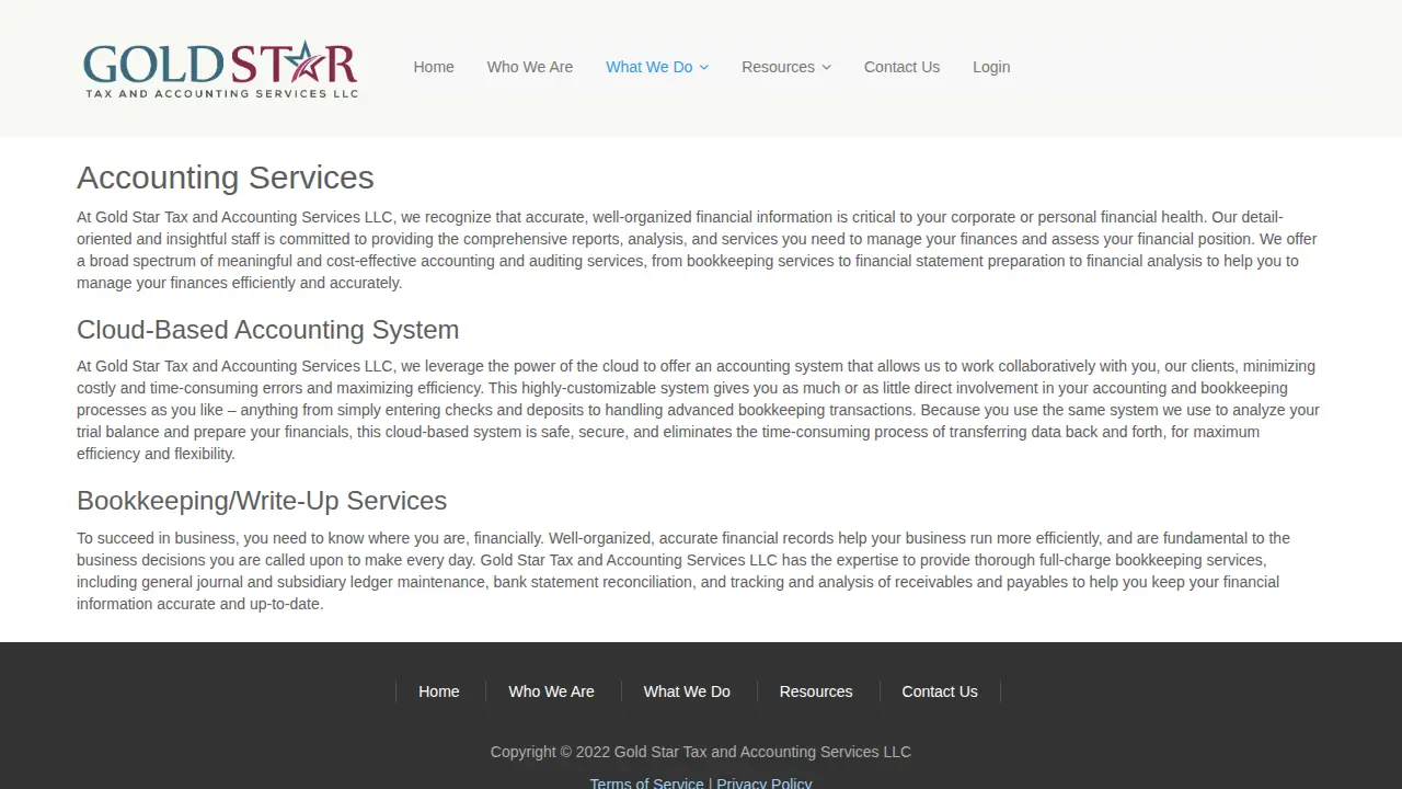 Gold Star Tax and Accounting Services LLC page