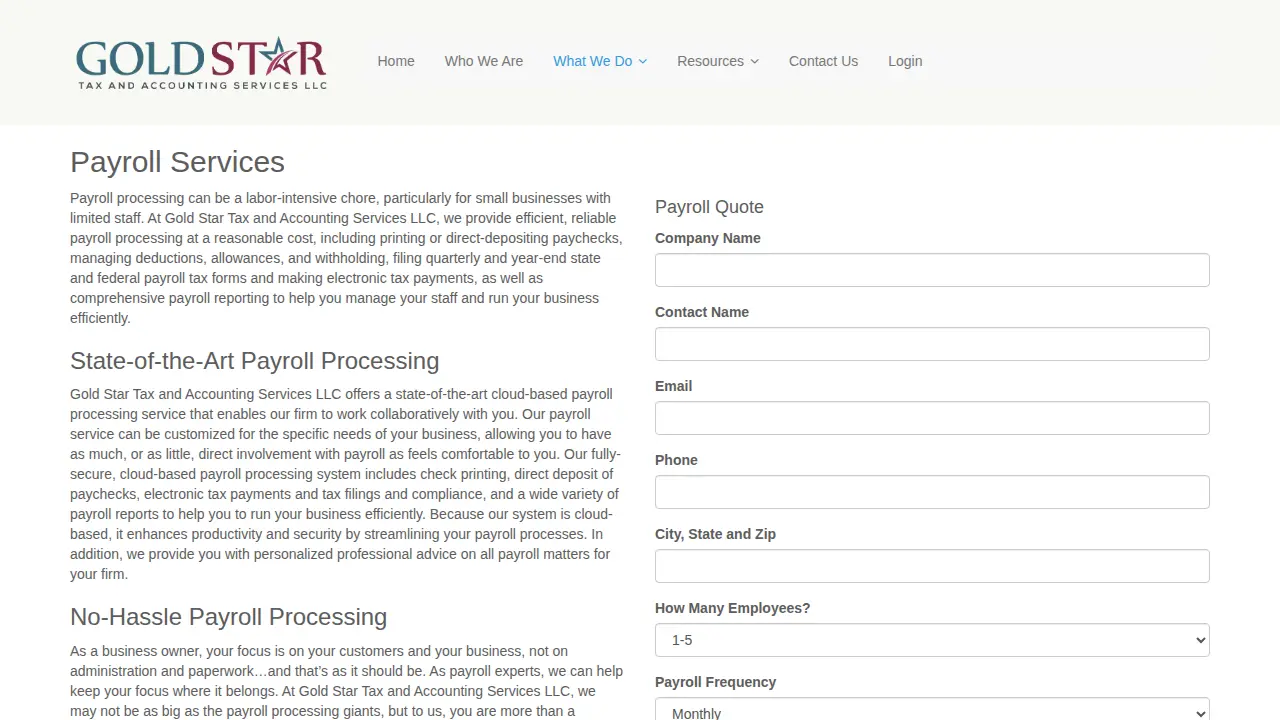 Gold Star Tax and Accounting Services LLC page