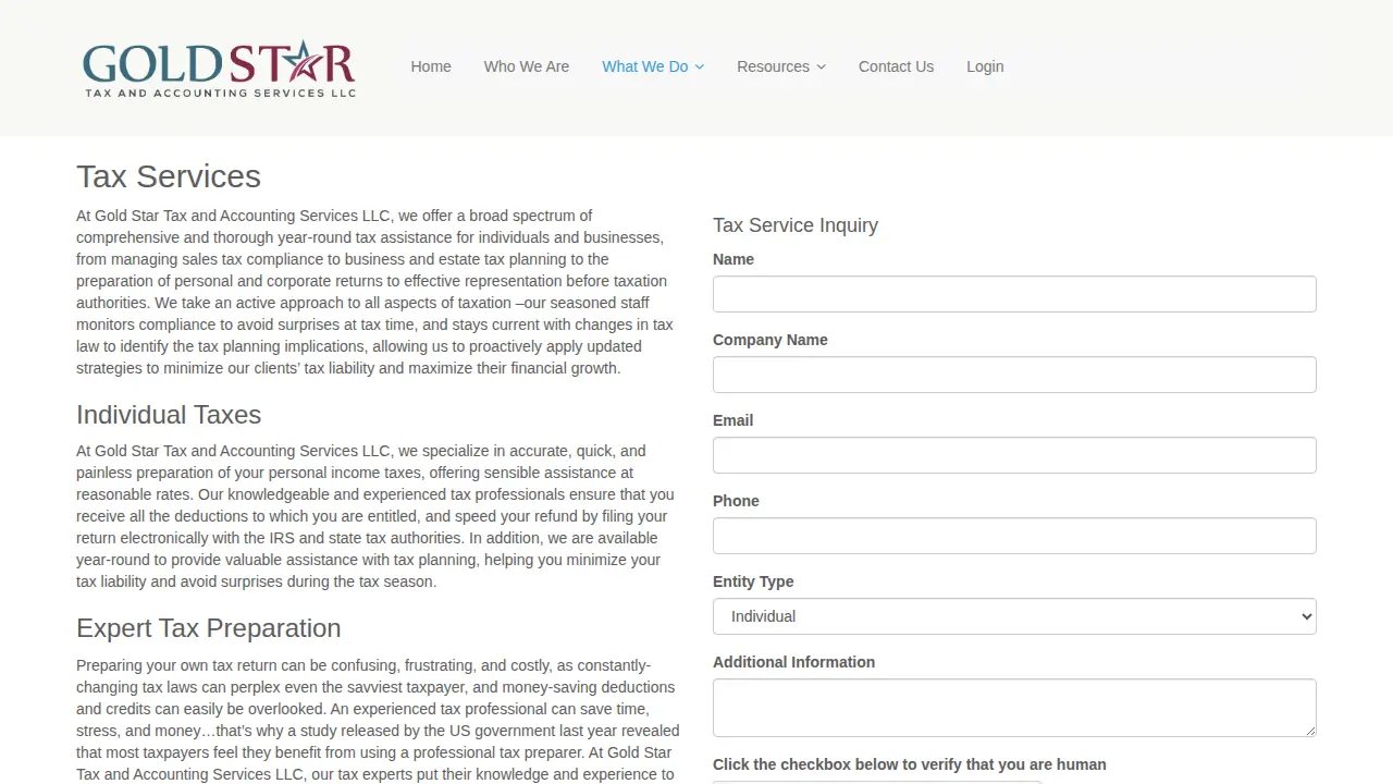 Gold Star Tax and Accounting Services LLC page