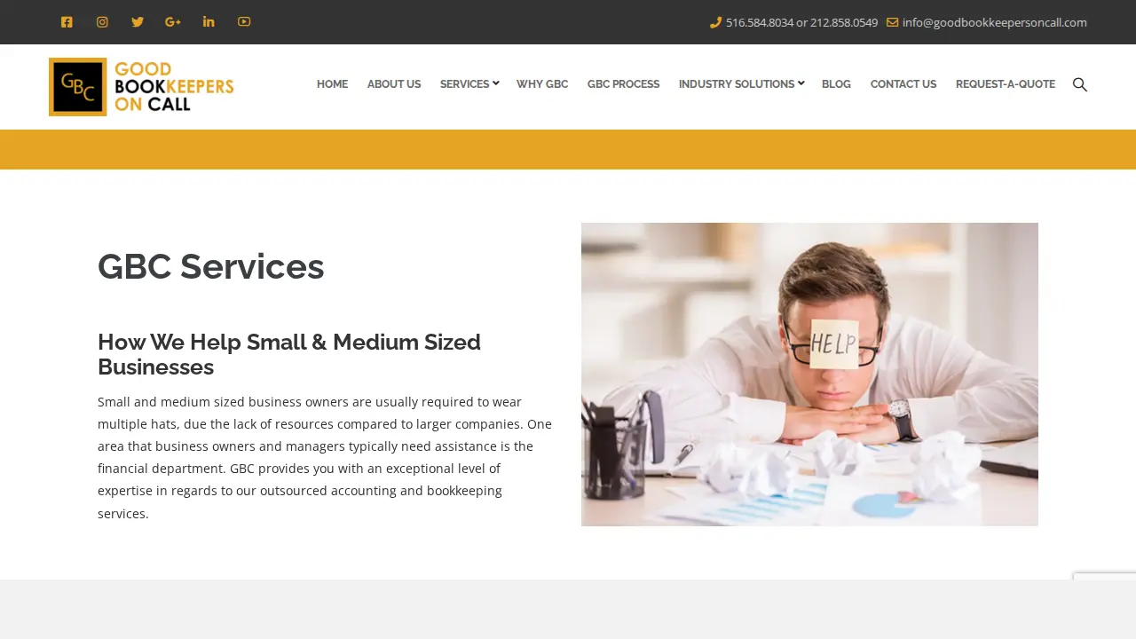 Good Bookkeepers On Call page