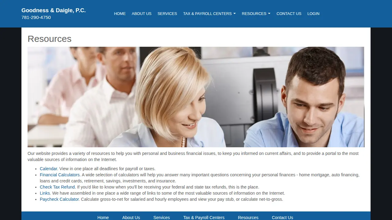 Goodness & Daigle PC page