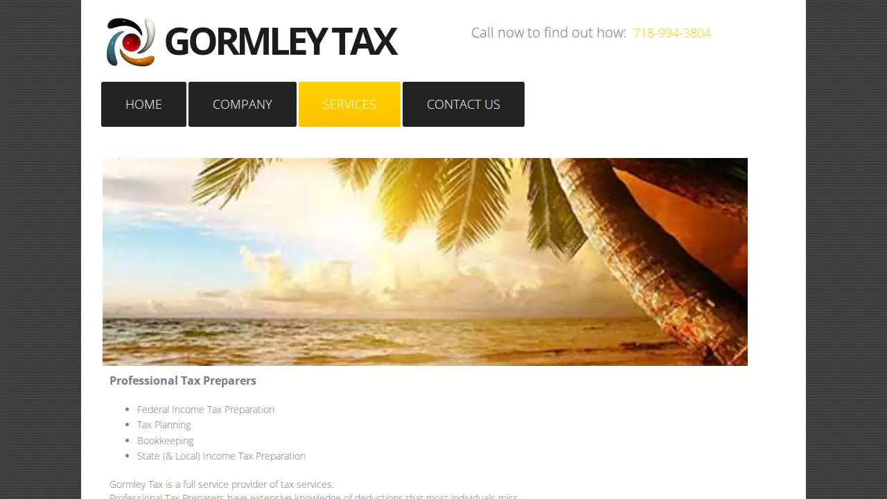 Gormley Tax Services page