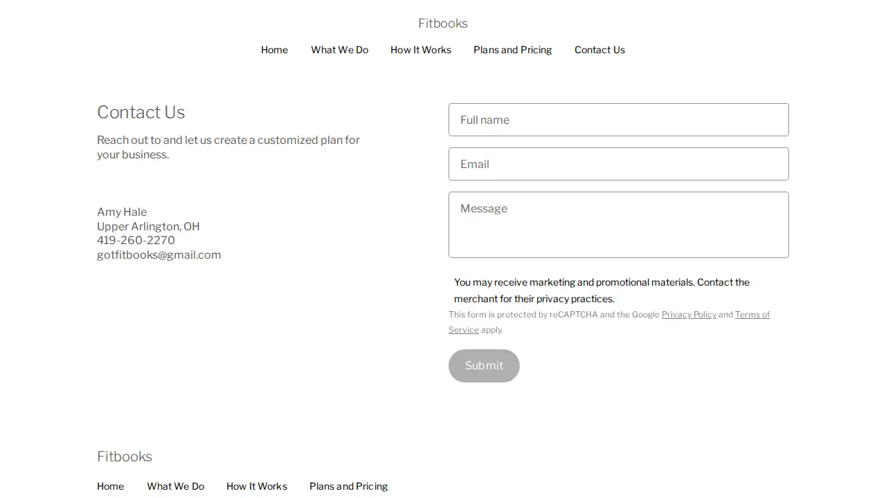 Fitbooks page