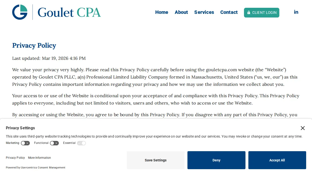 Goulet CPA, PLLC page