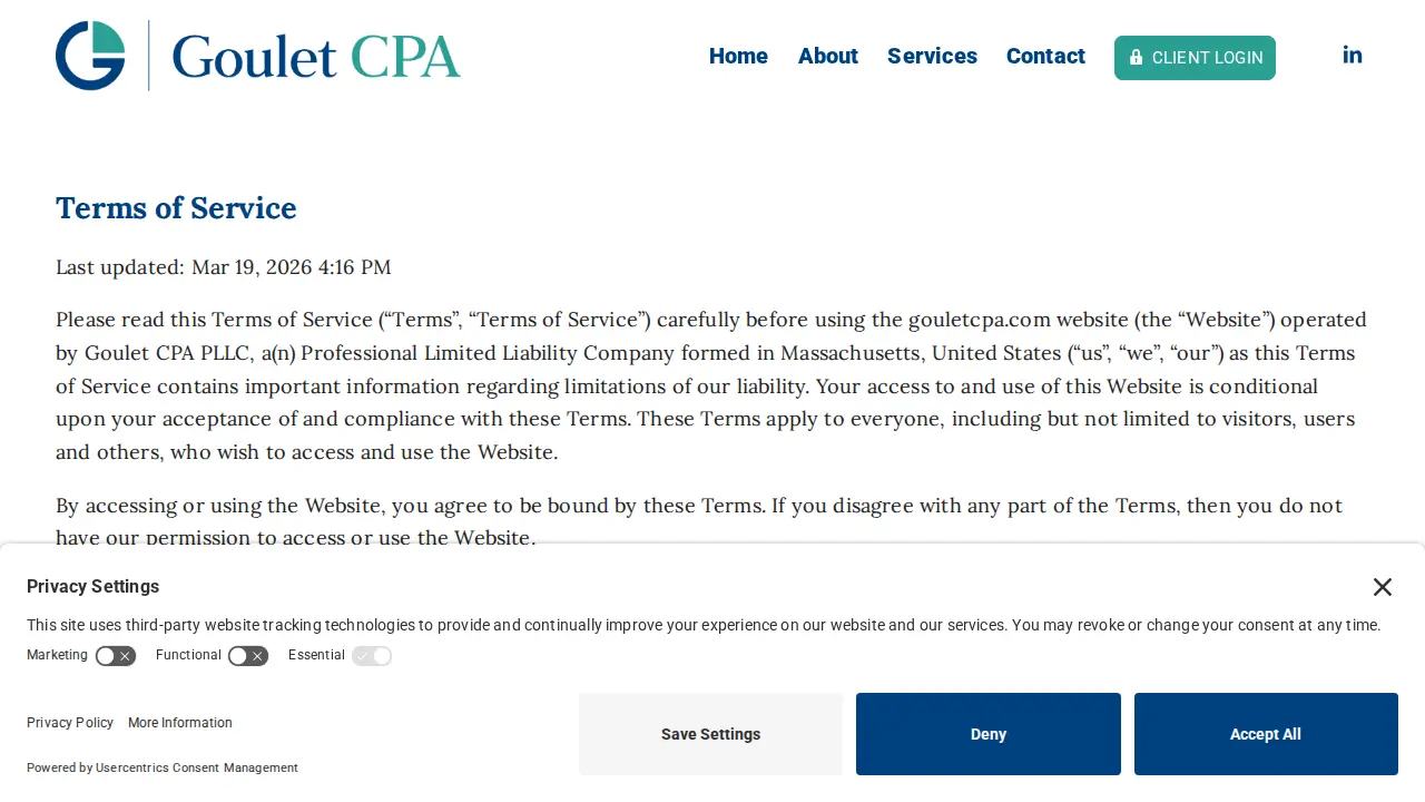 Goulet CPA, PLLC page