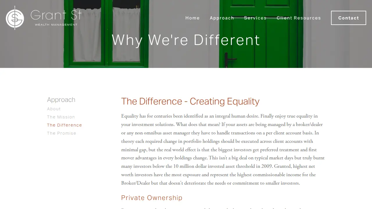Grant Street Wealth Management page