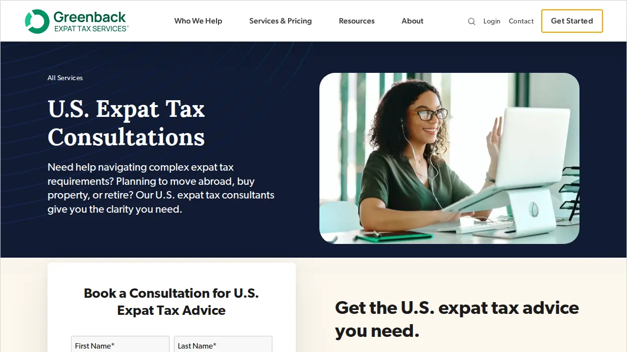 Greenback Expat Tax Services page