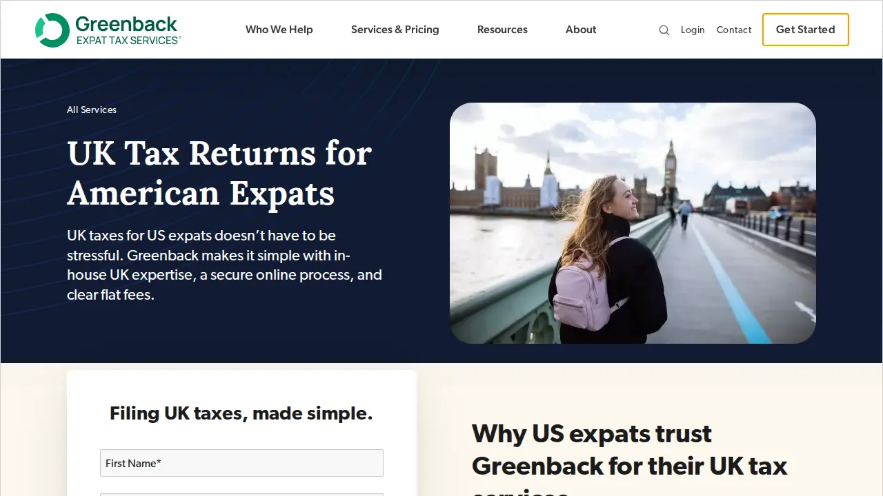 Greenback Expat Tax Services page