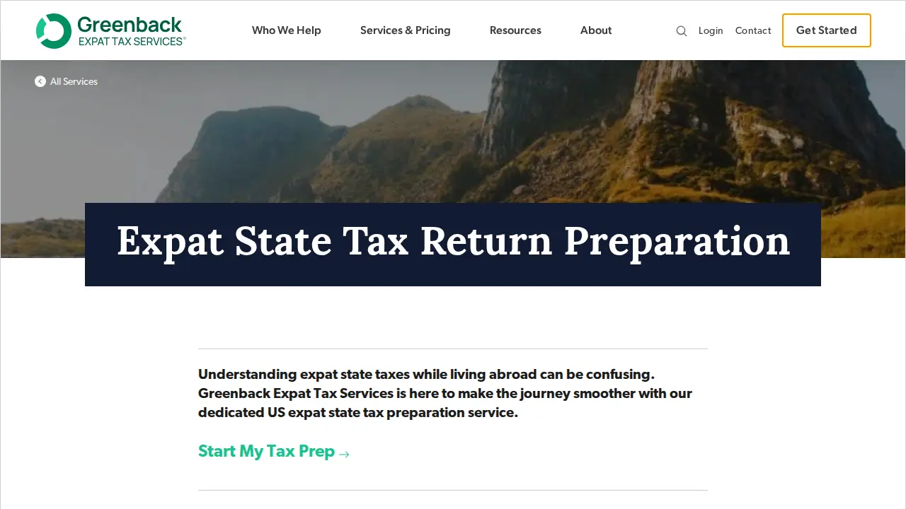 Greenback Expat Tax Services page