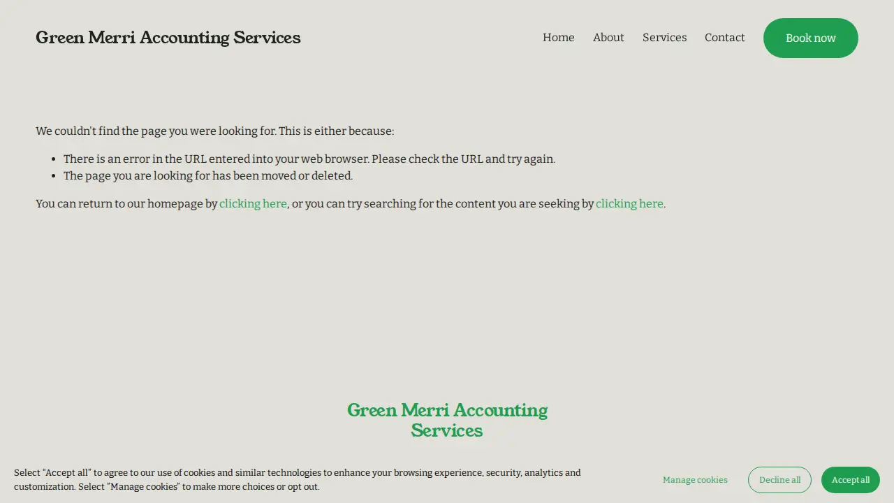 Green Merri Accounting Services page