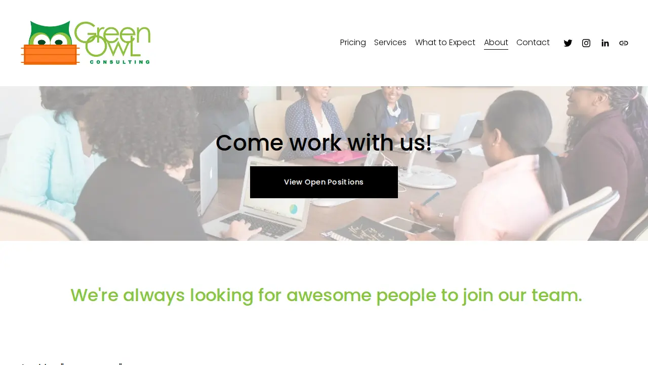 Green Owl Consulting page