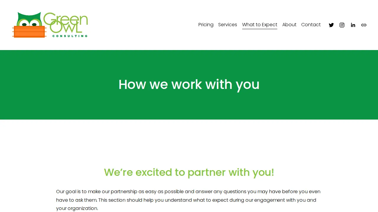 Green Owl Consulting page