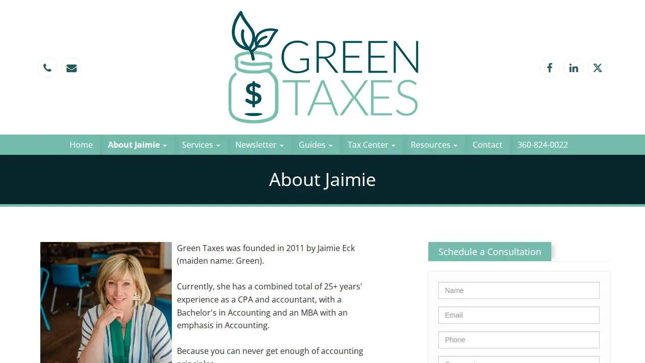 Green Taxes CPAs page