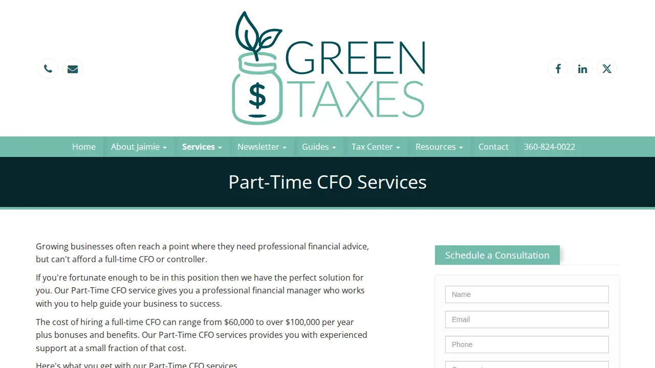 Green Taxes CPAs page