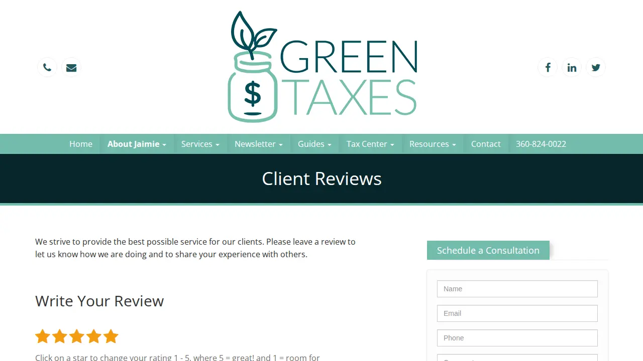 Green Taxes CPAs page