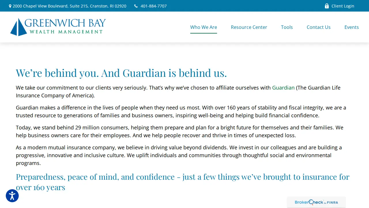 Greenwich Bay Wealth Management page