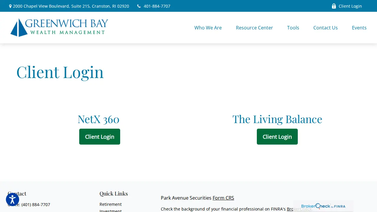 Greenwich Bay Wealth Management page