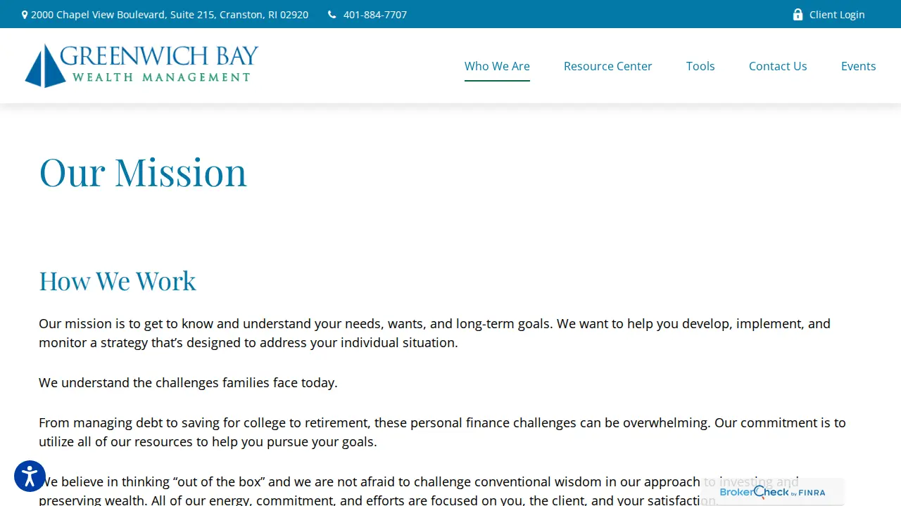 Greenwich Bay Wealth Management page