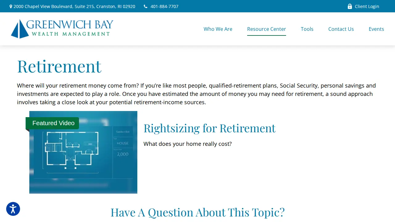 Greenwich Bay Wealth Management page