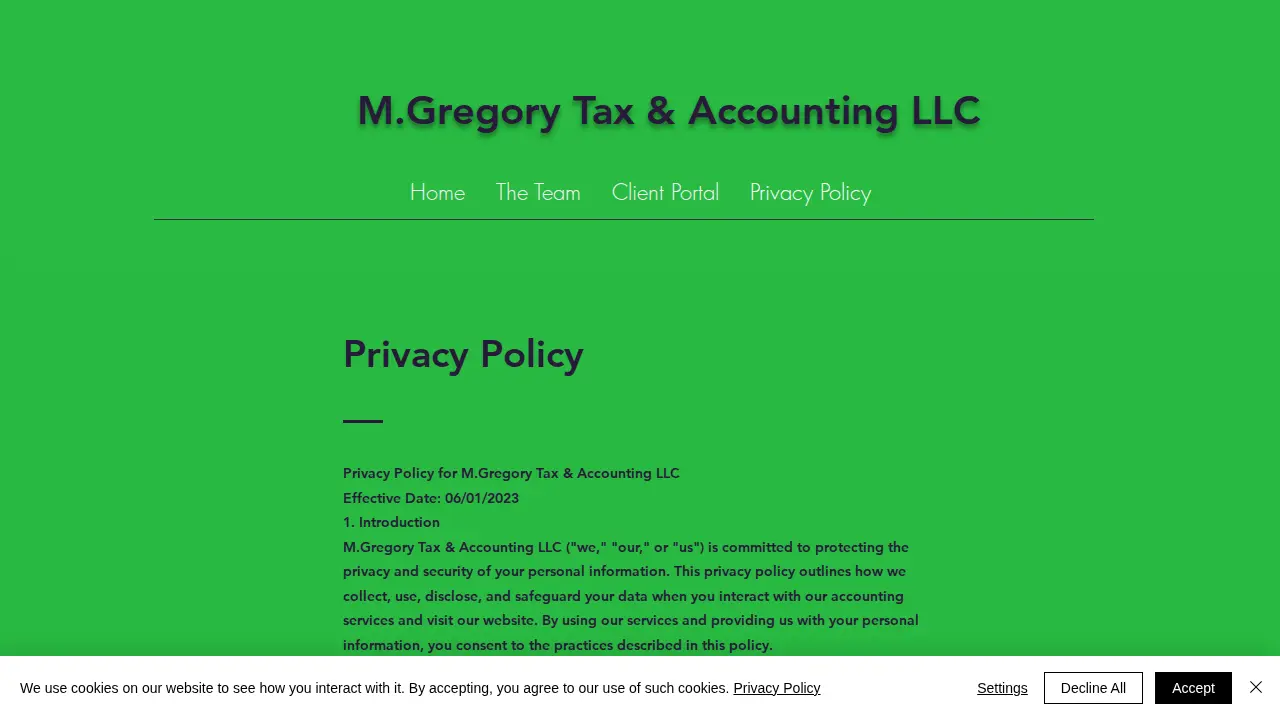 M.Gregory Tax & Accounting LLC page