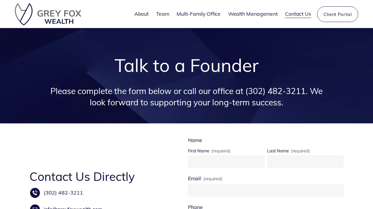 Grey Fox Wealth Advisors page