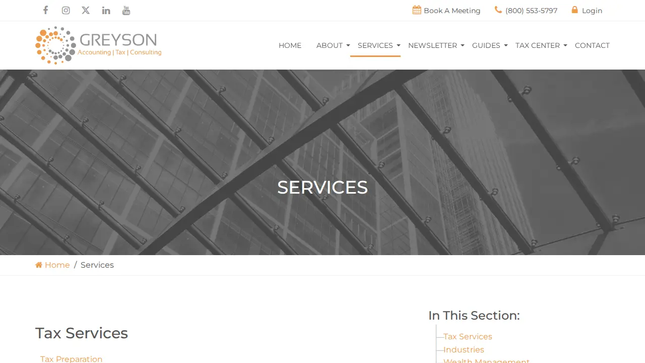 Greyson Tax & Consulting page